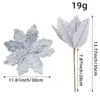 Decoraciones de lentejuelas para flores de Navidad transfronterizas Accesorios para arreglos florales artificiales huecos para árbol de Navidad Adornos Colgantes