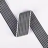 Banda elástica de nylon a rayas al por mayor del fabricante, material accesorio jacquard colorido de alta elasticidad, banda elástica para cintura de ropa en stock