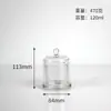 Venta Directa de Fábrica Vaso Vacío de Vidrio Transparente Taza de Vela con Campana Dorada Frasco de Vela de Aromaterapia DIY Fragancia para el Hogar Romántico
