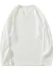 Camiseta Texturizada Decote V Manga Longa Masculina Marca Tendência Solta Cor Pura Camada Roupa Íntima Outono Casual Camiseta Base
