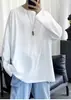 Camiseta de manga larga con forro polar para hombre, camiseta básica de algodón con cuello en V para hombre, ropa interior térmica de negocios, top liso de color sólido para otoño e invierno sin cuello alto
