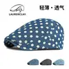 Gorra de Lunares para Mujer, Boina Ligera y Transpirable de Verano, Gorra de Pico Retro Británica, Gorra Versátil de Estilo Europeo y Americano