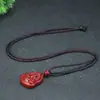 Colgante original de cinabrio, estilo corazón de cinabrio dorado púrpura, colgante con cierre de princesa, para hombres con Guanyin, para mujeres con Buda, amuleto de año de nacimiento