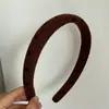 Outono e Inverno Cor Sólida Simples Ins Série de Cores Morandi Faixa de Cabeça Grossa com Cabeça de Esponja Faixa de Cabeça Fosca Coleção de Liquidação