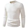 Novo suéter masculino de malha trançada com gola redonda transfronteiriço, blusa de tricô masculina de manga comprida slim fit estilo coreano de inverno