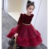 Vestido de Verão de Alta Qualidade para Meninas com Forro de Veludo, Saia Estilosa de Tule Bufante com Veludo, Vestido de Princesa Infantil, Vestido de Aniversário