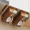 Estante de almacenamiento sin perforación, caja de servilletas para cocina, caja colgante invertida para servilletas y toallitas húmedas, estante de almacenamiento de film transparente para montaje en pared