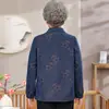 Nueva Moda Primavera y Otoño Cárdigan con Solapa Top Grueso para Mujeres de Mediana Edad y Mayores Estilo Abuela Holgado Tallas Grandes Ropa Exterior Longitud Media