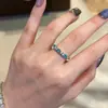 Design de Luxo Leve de Nicho Sentido de Design Diamante Quadrado Paraíba de Alta Qualidade Chave Diamante Colar Anel Exquisito Tendência Moda terno