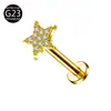 Joyería para Piercing de Aleación de Titanio G23 Estrella Luna Corona Incrustada Circonita Labio Uña Uña de Oreja Uña de Hueso de Oreja Uña de Labio F136