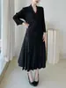 Vestido Miyake con un Toque de Lujo, Corte Holgado, Tallas Grandes, Cárdigan Adelgazante, Diseño Floral Tridimensional, Vestido de Moda Elegante de Línea A a Media Pierna