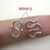 Plata de Ley S925 Hebilla en Forma de W Forma de S Hebilla de Collar Hebilla de Conexión Hebilla de Pulsera Accesorios de Anillo de Gancho de Cuerda DIY