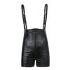 Pantalones de cuero para mujer de AliExpress Amazon, pantalones casuales, nuevos, cintura alta, pantalones de cuero PU con pechera SU2533