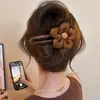 Pinza de Pato de Felpa para Otoño Temprano Pinza Grande para el Cabello Pinza Trasera para el Cabello de Mujer Pinza de Una Sola Palabra de Alta Gama Pinza de Tiburón Accesorios para el Cabello