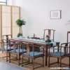 Nueva Combinación de Mesa de Té Sólida y Sillas Estilo Chino, Mesa de Té de Olmo Viejo, Mesa de Arte de Té de Nogal Negro, Mesa de Té para Sala de Té, Mesa de Té Simple