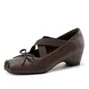 Altura Interior 5cm Retro Francés Versátil Diseño de Estampado de Elefante Moda Ballet Abuela Zapatos de Suela Baja Cuadrados Individuales