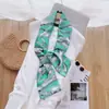 Nuevo Pañuelo Largo de Seda para Mujer en Primavera, Otoño y Verano, Pañuelo de Cuello Estampado, Pequeño Pañuelo Decorativo Moderno y Versátil
