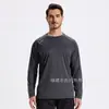 Camiseta Deportiva Casual de Color Sólido para Correr al Aire Libre y Fitness, Delgada, Elástica, de Secado Rápido, Tendencia para Hombre, Manga Larga T30