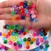 Contas facetadas coloridas transparentes em formato de diamante, contas quadradas com furos retos, contas soltas de plástico para pulseiras de contas artesanais DIY e acessórios de joias