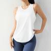 Blusa Fitness Colete Esportivo Feminino Slim Respirável Roupa de Treino Top Sem Mangas Corrida Blusa Longa Camiseta Yoga