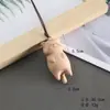 Madera de Haya Creativa Lindo Gato Perezoso Tallado de la Suerte Artesanía de Madera Colgante para Collar Decoración de Bolso Adorno