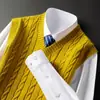 Colete Pesado Masculino TK com Decote em V Jacquard Texturizado Malha Sem Mangas Comércio Exterior Retro Tamanho Plus Casual