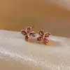 Pétalo de Lluvia de Estrellas ~ Pendientes de Flor de Circonita de Colores de Aguja de Plata Pendientes de Botón de Lujo Ligero Gama Alta Temperamento de Nicho Exquisitos Accesorios para Pendientes