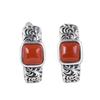 Pendientes vintage de ágata cuadrada elegante con diseño de ciervo dorado de plata S925 de King Tang Grass para mujer.