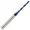 Cuchilla de Corte Espiral Ascendente Ranura de Incrustación de Madera Fresadora de Grabado Fresadora para Mortajas Carburo Azul Nano Fresadora para Carpintería