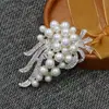 Moda Europeia e Americana Acessórios de Vestuário Broche Pin Girassol Pérola Strass de Alta Qualidade Vestuário de Casamento Broche de Gola Atacado