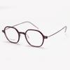 1013 Armazón de Gafas Artístico Japonés Cara Pequeña Poligonal Ultraligero Acero Plástico Patilla de Titanio Armazón para Gafas de Alta Miopía para Hombres y Mujeres