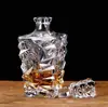 Decantador de whisky con tapa, recipiente de almacenamiento de licor de cristal estilo europeo, decantador de vino comercial, vaso para licor, vaso para whisky