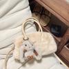Bolsa de Pelúcia Super Popular Transfronteiriça para Mulheres, Novo Estilo, Bolsa de Mão Simples e Elegante para o Dia a Dia, Bolsa Boston de Pelúcia com Textura de Nicho