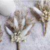 Producto Estrella Transfronterizo, Mini Ramo de Flores Naranja, Cola de Conejo, Gypsophila, Hojas de Eucalipto, Hecho a Mano en Yunnan
