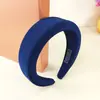 Diadema de Color Sólido Transfronteriza Europea y Americana Serie de Colores Caramelo Esponja de Ala Ancha para la Parte Superior del Cráneo Moda Simple Diadema de Presión para el Cabello