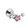 Clavo para Hélice de Hueso de Oreja con Forma de Estrella de Aleación de Titanio F136 Clavo de Titanio G23 con Espiral Interno Joyería para Body Piercing