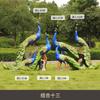 Escultura de fibra de vidrio de simulación de pavo real al aire libre con pantalla abierta, decoración de animales del bosque para parque, paisaje de jardín, boceto de jardín