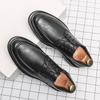 Otoño 2024 Nuevos Zapatos de Piel de Dedo Gordo Zapatos de Plataforma de Suela Gruesa Zapatos de Piel para Ropa de Trabajo Zapatos de Vestir de Negocios Zapatos de Hombre Zapatos de Piel Pequeños para Jóvenes