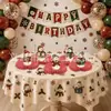 Faixa de aniversário temática de boneco de neve em desenho animado transfronteiriça, faixa de letras com atmosfera de feriado de Natal, topo de bolo e arranjo decorativo