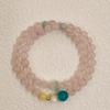 Pulsera de cristal de calcedonia estilo coreano doble anillo para mujer diseño de acuamarina y mariposa sentido de diseño pulsera joyería al por mayor