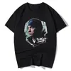 Camiseta Impresa del Rapero Eminem Moda Retro Casual Camiseta de Manga Corta con Cuello de Marinero para Mujer