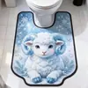 Novo Tapete de Piso em Forma de U de Ovelhinha de Natal para Casa Banheiro Tapete Prova de Salpicos Tapete Decorativo Resistente à Sujeira Banheiro Dropshipping Transfronteiriço