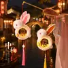Nuevo Kit de Materiales Decorativos para Linterna de Mano del Festival de Medio Otoño, Manualidad DIY, Lámpara de Conejo Brillante, Linterna Creativa de Estilo Antiguo