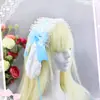 Diadema de Orejas de Conejo Estilo Lolita Anime con Lazo, Accesorio para el Cabello de Orejas de Conejo Estilo Soft Girl, Tocado Lolita de Sirvienta 2D