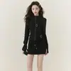 Moda Hong Kong Versátil Elegante Primavera e Verão 2025 Estilo Cavaleiro Ocidental Sabor de Hong Kong Slim Cintura Curta Top Casaco de Cintura Alta Moda Feminina