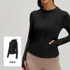 Chamarra de yoga adelgazante y favorecedora para mujer, con cierre de cremallera, con capucha, manga larga, poliéster-spandex de alta elasticidad, top tipo cárdigan deportivo y de fitness, otoño e invierno