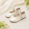 Zapatos de Princesa para Niña con Tira de Pedrería, Zapatos de Fiesta Únicos para Dama de Honor, Zapatos Mary Jane de Cuero con Suela Suave Antideslizante