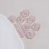 Cadena para Teléfono Móvil Flor de Rosa Transparente Hielo Llavero Corto de Resina con Perlas de Lujo Ligero Colgante Exquisito Morado Rosa para Bolsos de Mujer