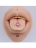 Barra recta de acero inoxidable transfronteriza flash película lengua uña rosca externa Multicolor Color mágico goteando anillo de lengua perforación diente externo uña de lengua