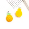 YukuCute Resina Amarela Realista Abacaxi Borboleta Doce Pingente Pulseira Colar Acessórios de Joias DIY